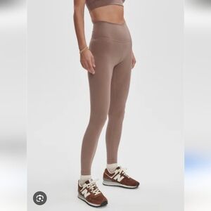 Varley Free Soft 25" High Rise Leggings Cropped Green/Taupe 4 Way Stretch